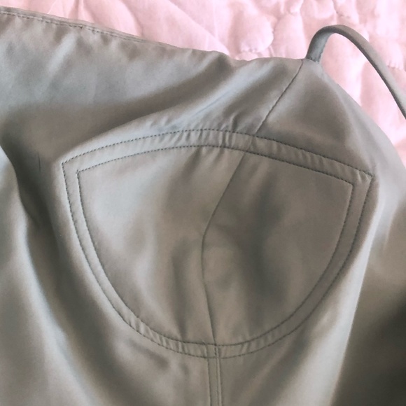 Retro 2000s Olive Green Midi Dress.Spaghetti Straps. Prom, wedding, garden party - Picture 9 of 12